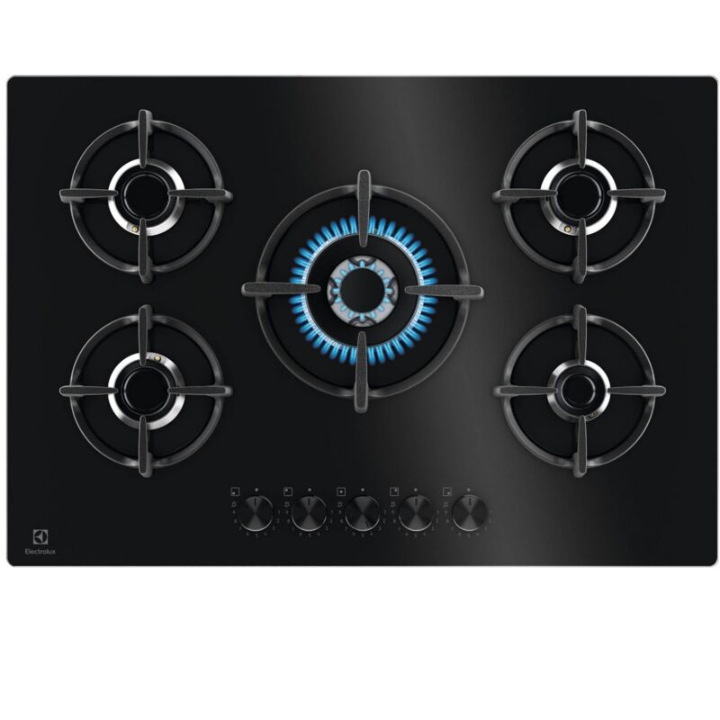 Electrolux - Table de cuisson gaz 75cm 5 feux noir EGG75372K Electrolux - Table de cuisson gaz 75cm 5 feux noir EGG75372K