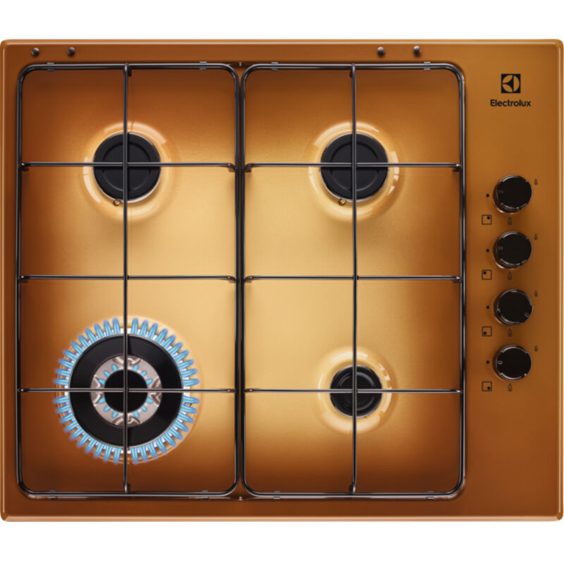 Table de cuisson à gaz encastrable en laiton Electrolux EGS6414T 4 brûleurs