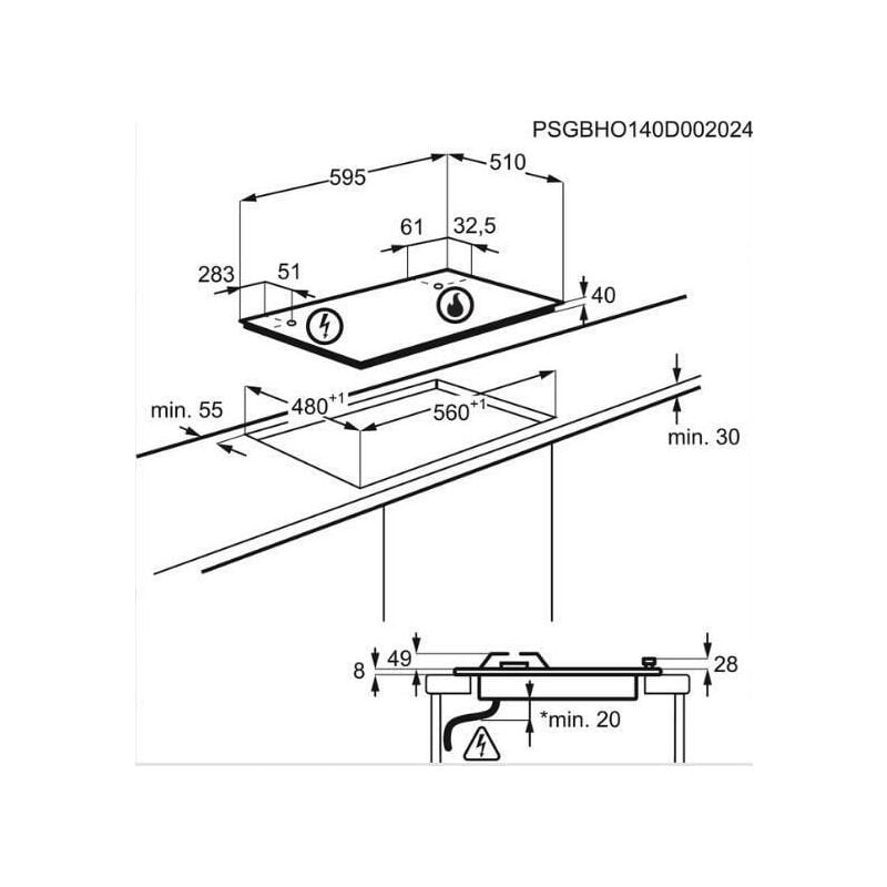 Image of EGS6426SX piani di cottura Piano di cottura a gas integrato in acciaio inox - Piano di cottura (Integrato, Piano di cottura, Acciaio inox, Acciaio