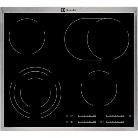 Electrolux – Table de cuisson vitrocéramique 4 zones – Commande tactile – Zone haute vitesse 2400W – Largeur 576mm – Design noir moderne - EHF46547XK