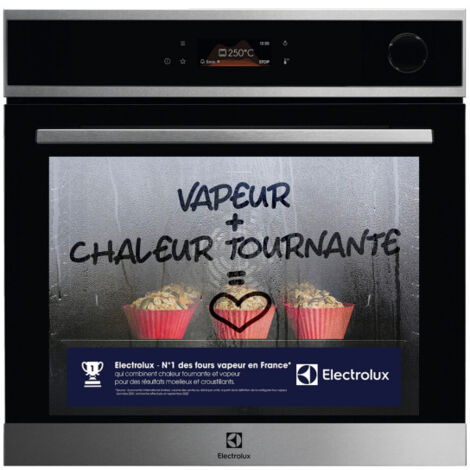 Electrolux – Four vapeur multifonction 72L – Chaleur tournante pulsée – 154 programmes – Nettoyage pyrolyse – Sonde de cuisson intégrée - EOC8P39X