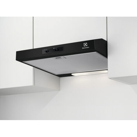 Electrolux – Hotte casquette 60cm 272m³/h noir – 3 vitesses – Moteur performant 140W – Niveau sonore 71dB – EFU216K