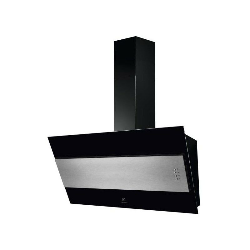 ELECTROLUX Hotte Décorative incliné Aspirante Noire Largeur 90cm Débit d'air 600m3/h - Noir