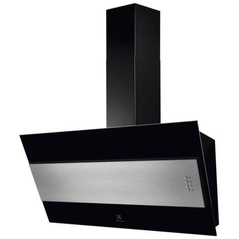 Electrolux – Hotte décorative inclinée 60cm 600m3/h noir – Moteur puissant 210W – Classe C – Installation murale – LFV319Y