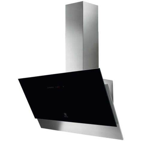 Electrolux – Hotte décorative inox et verre noir 898mm – Puissance d'extraction 700 m³/h – Niveau sonore 63 dB – Installation murale - LFV619Y