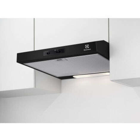 Electrolux – Hotte visière aspirante noire 60cm – Débit d'air 272m³/h – Niveau sonore 71dB – Éclairage LED – Filtre à graisse aluminium - 272m3