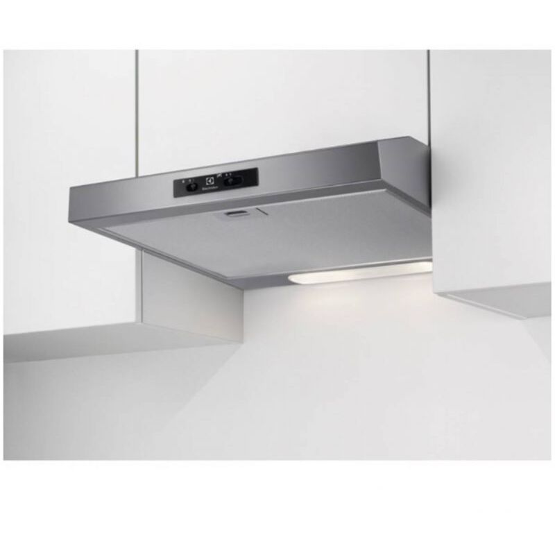 ELECTROLUX Hotte visière Casquette aspirante inox largeur 60cm débit d'air 272m3/h - Inox