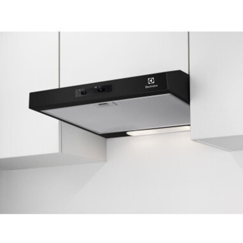 Electrolux - Hotte visière Casquette aspirante noire largeur 60cm débit d'air 272m3/h