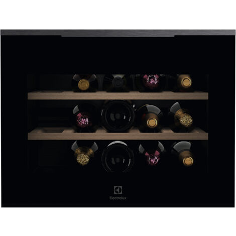 Electrolux KBW6H Cantinetta Vino ad incasso Serie 800. Posizionamento dell'apparecchio: Da incasso, Colore struttura: Nero, Colore interno: Nero. Capacità bottiglie: 15 bottiglia/bottiglie, Tipo di...