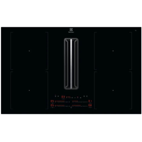 Electrolux KCC84453CK Piano ad induzione con cappa integrata Bridge con eXtractor versione filtrante. Colore del prodotto: Nero, Posizionamento dell'apparecchio: Da incasso, Dimensione della larghe...