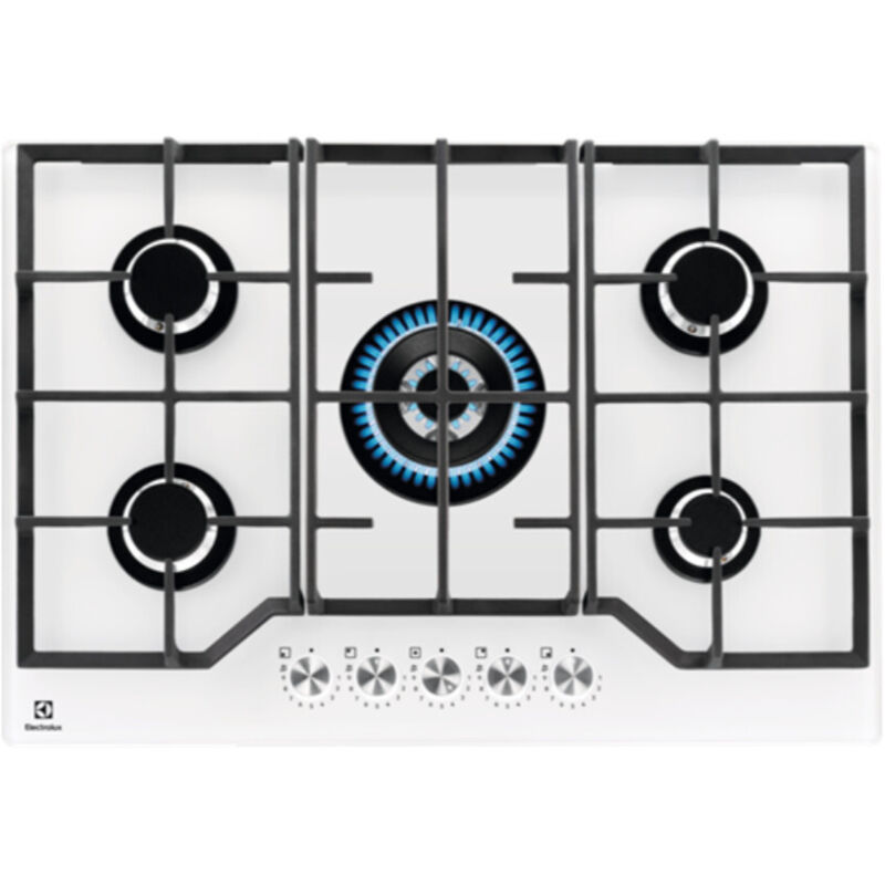 Electrolux KGG75362W Blanc Encastrable 75 cm Gaz 5 Brûleurs