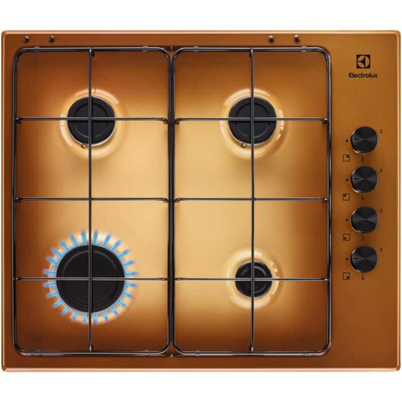 Electrolux KGS6404T Marron Encastrable 59,5 cm Gaz 4 Brûleurs Electrolux KGS6404T Marron Encastrable 59,5 cm Gaz 4 Brûleurs