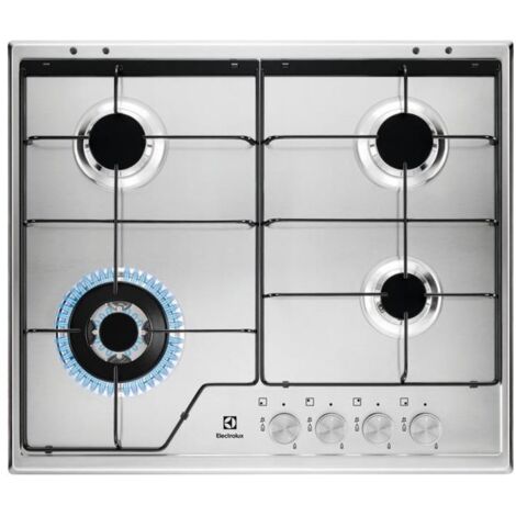 Electrolux KGS6434SX Plaque de cuisson à gaz encastrable en acier inoxydable 59 cm 4 brûleurs