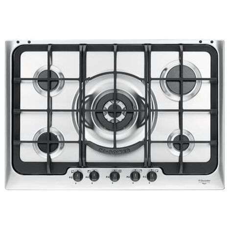 Electrolux PX750UOV SoftLine Piano Cottura a Gas 5 Zone Griglie in Ghisa 75 cm Acciaio Inox
