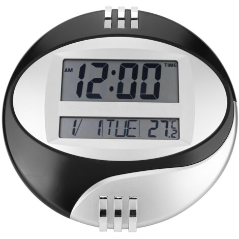 Electronic Clock Wall Hanging Table Alarm Clock with Temperature Meter for Living Room Bedroom