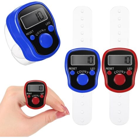 electronic finger counters, 5-digit digital LED counters, lap counters, resettable manual counters, tally counters with ring