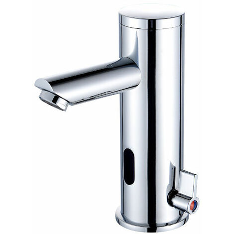 Electronic Infrared Basin Mixer Tap Cold and Hot Water Automatic Mixer Tap Brass Chrome Automatic Bathroom Sink Faucet