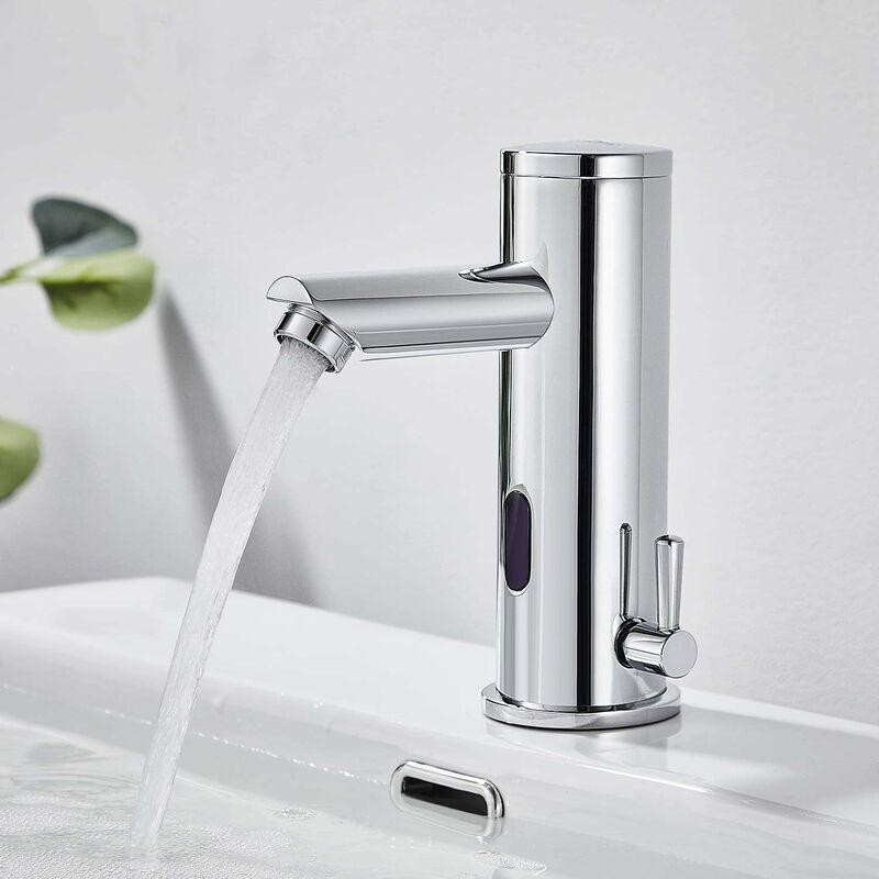 Electronic Infrared Faucet Cold and Hot Water Automatic Mixer Tap Brass Chrome Automatic Bathroom Sink Faucet