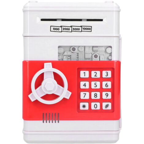 Electronic Money Saving Box ATM Password Cash Money Bank Security Lock Box for Children KidRed
