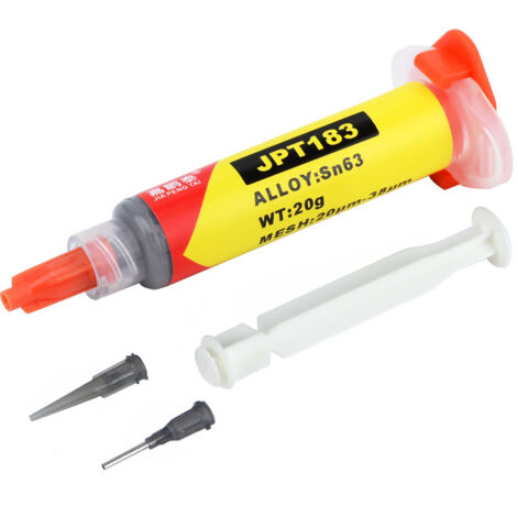 Electronic Solder Paste Syringe Sn42 Bi58 Solder Melting Point 183, Medium Temperature, No-Clean Solder Paste, Suitable for Soldering BGA IC Electronic Components