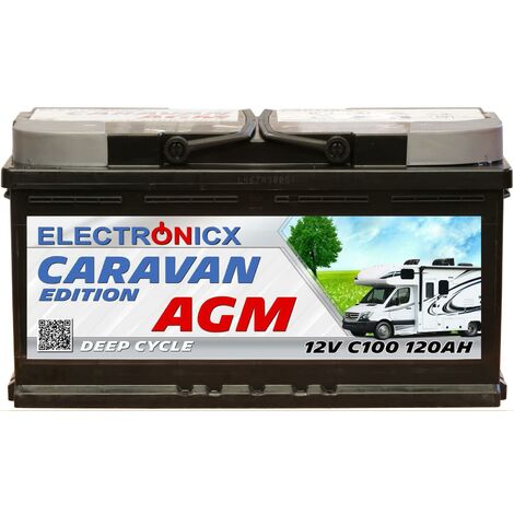 Electronicx Caravan Edition V2 Batterie AGM 100 AH 12V Wohnmobil Boot  Versorgung