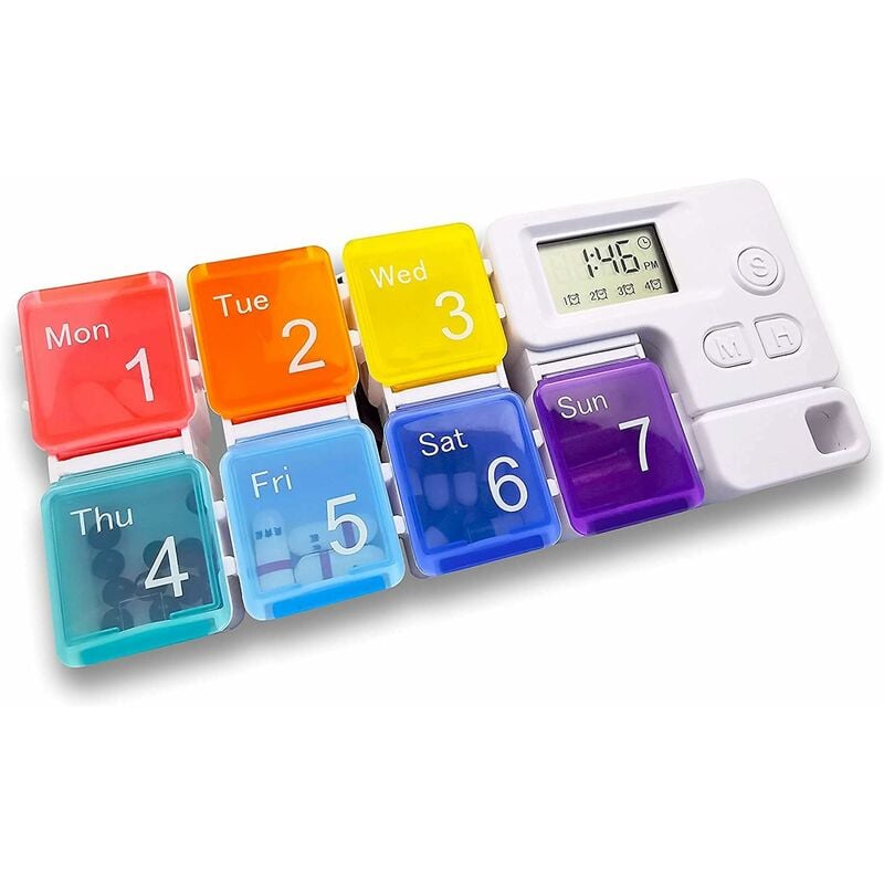 Fei Yu - Electronique Boîtes à Pilules Alarme 7 Compartiments Automatisé Rappel de médicaments Distributeur de pilules pour Les Personnes agées et
