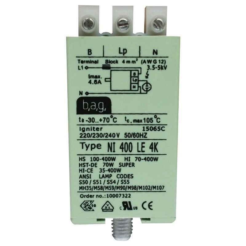 Lectronique d'allumage tci puissance hs/hi 100-400/70-400W 183040EI