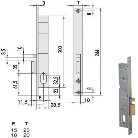 Électroserrure montage intérieur gauche 14021-15-2 Cisa