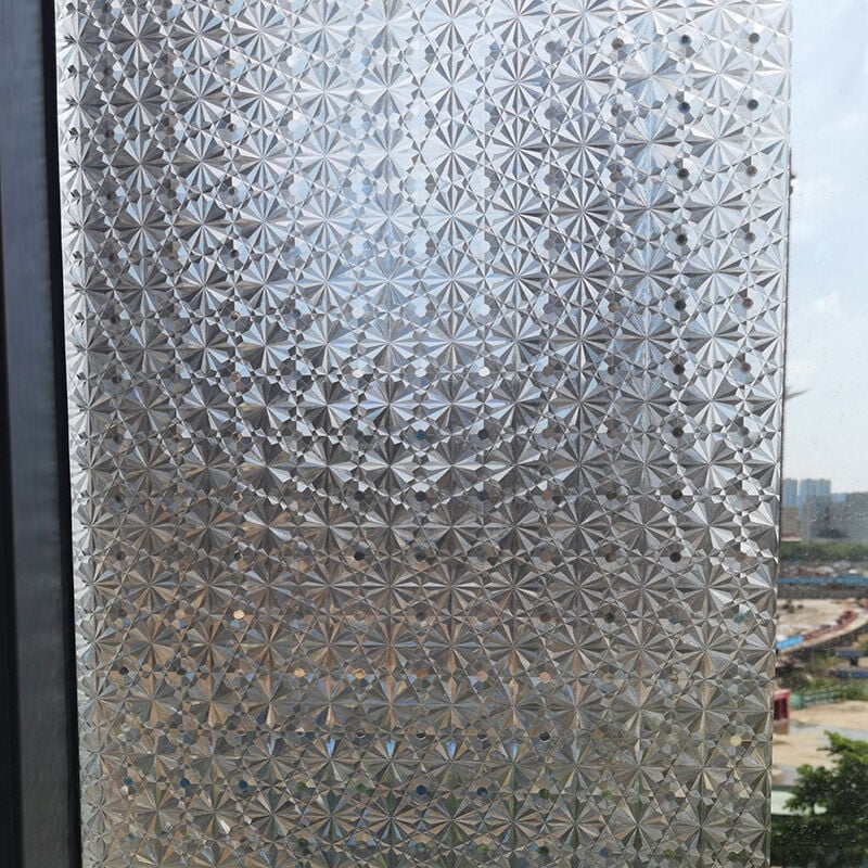 Shining House - Electrostatic Opaque Anti-Peep Window Film Glass Film, 3D Diamond 45cm x 100cm