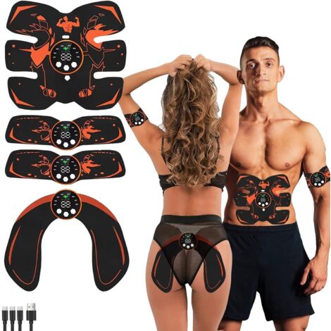Ceinture D'électrostimulation Abdominale EMS - 10 Modes, Rechargeable USB, Pour Tonification Musculaire Homme/femme