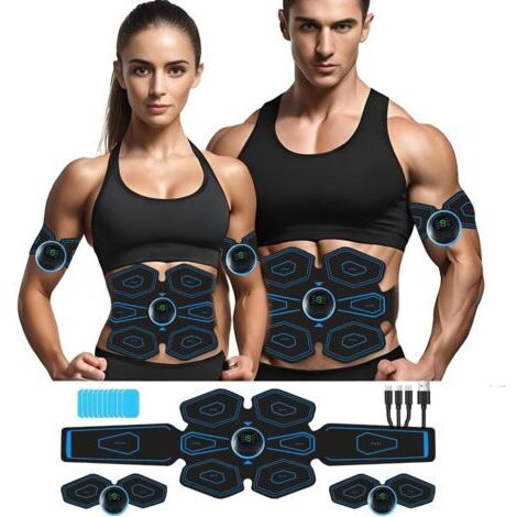 Electrostimulateur Musculaire, Ceinture Abdominale Electrostimulation,6 Modes et 19 Intensités, Ceinture Musculation Electrostimulation pour Abdos/Bras/Jambes/Fesses,Homme Femme