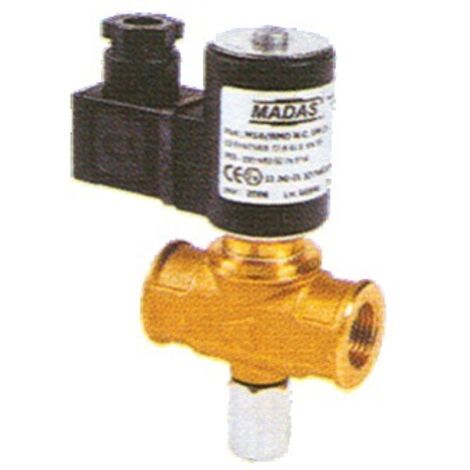Electrovalvula de gas con reinicio manual NF 500 mbars hembra - hembra 220V 15x21