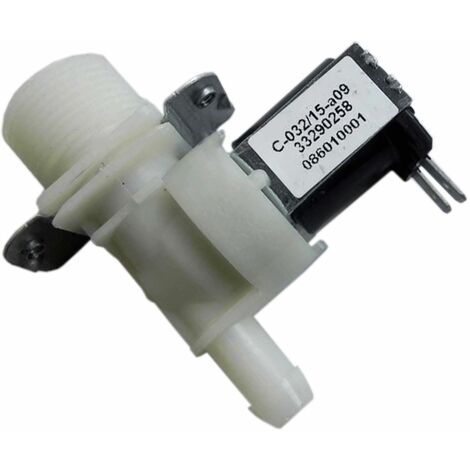 Electrovanne 1 voie 180° (55X2939) Lave-linge INEXIVE, CONSTRUCTA, EDESA, FAR, QILIVE, CURTISS, GENERAL ELECTRIC, GORENGE, SAUTER, IKEA, CONDOR, HELKAMA, LAZER, WHIRLPOOL, HELKAMA , NEFF, BRANDT, UPO,
