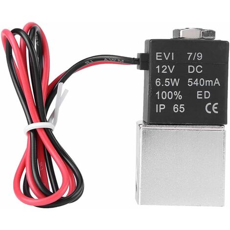Électrovanne, 12V DC 1/42 voies normalement fermée électrovanne en aluminium pneumatique 1.2MPa pour air d'eau (DC12V)