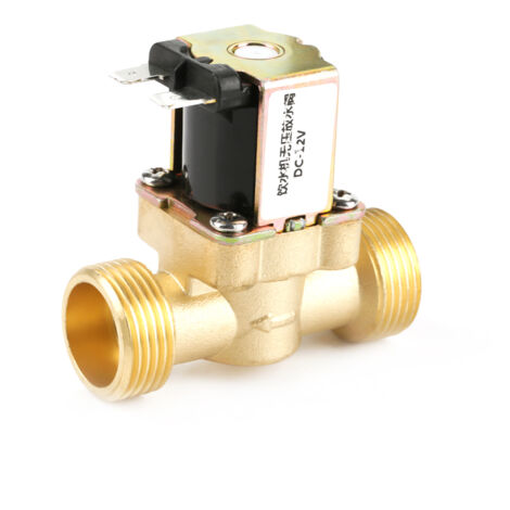 Électrovanne 2 voies 12 V G3/4 en laiton N/C normalement fermée, sans régulation de pression