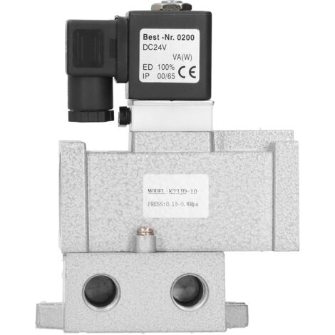 Électrovanne 3/2 voies G3/8 en alliage d'aluminium, 24V DC, K23JD-10 - Commande coupure rapide