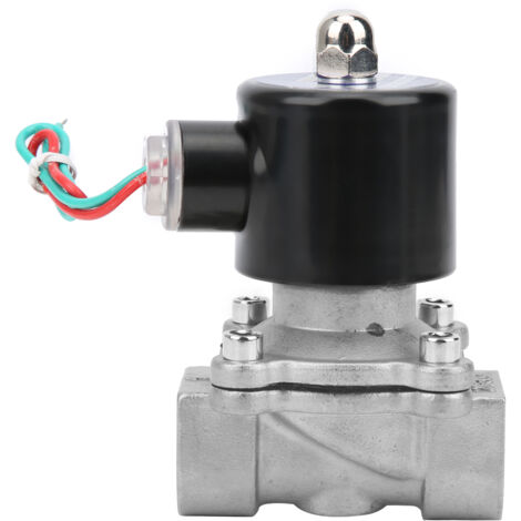 Électrovanne 3/4 pouce en acier inoxydable 304, action directe normalement fermée pour air, eau, huile, DC 24V