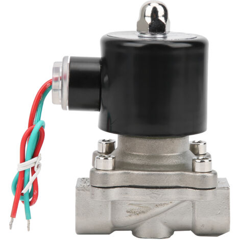 Électrovanne 3/8 pouces à action directe, en acier inoxydable normalement fermé pour eau, Air et huile, AC 24V