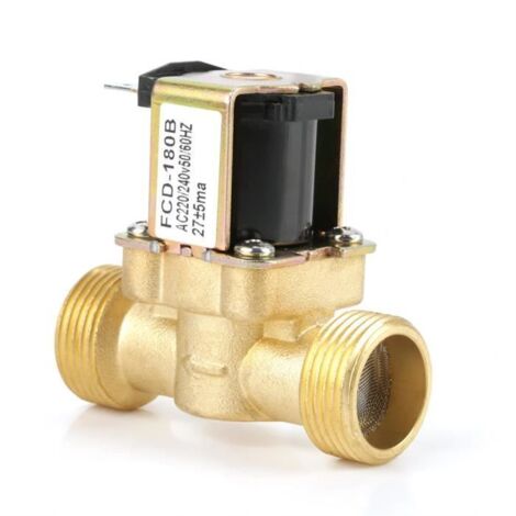 Électrovanne à filetage AC 220V G3/4, vanne électrique à pression normalement fermée en laiton pour le contrôle de l\'eau,
