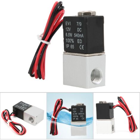 Électrovanne à réponse rapide pour eau, air, huile, 2 positions, 2 voies, corps en alliage d'aluminium, DC12V, G1/4