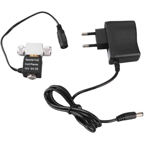 Électrovanne CO2 pour aquarium 12V silencieuse avec raccord 4x6 mm et filetage M10x1