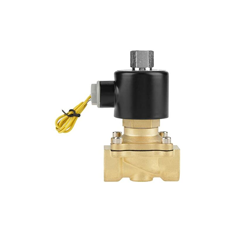 G3/4' 12V DC N/O Électrovanne électromagnétique normalement ouverte, Électrovanne en laiton pour Eau Air Gas Carburant