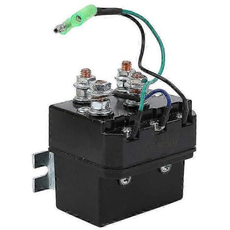 Électrovanne de treuil 12 V pour treuils de 1500 à 5000 lb (680 à 2260 kg) pour VTT et UTV, contacteur et relais de treuil, électrovanne noire.