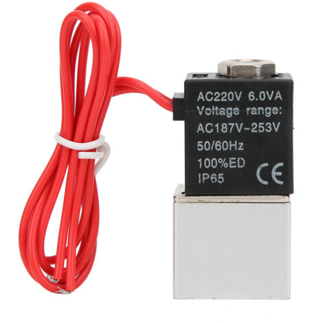 Électrovanne directe 220V AC en alliage d'aluminium pour eau, air, huile, filetage G1/8"