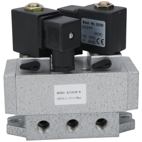 Électrovanne directionnelle 5/2 G1/8, 2 positions, 24V DC K25D2H-6DC24V pour contrôle pneumatique