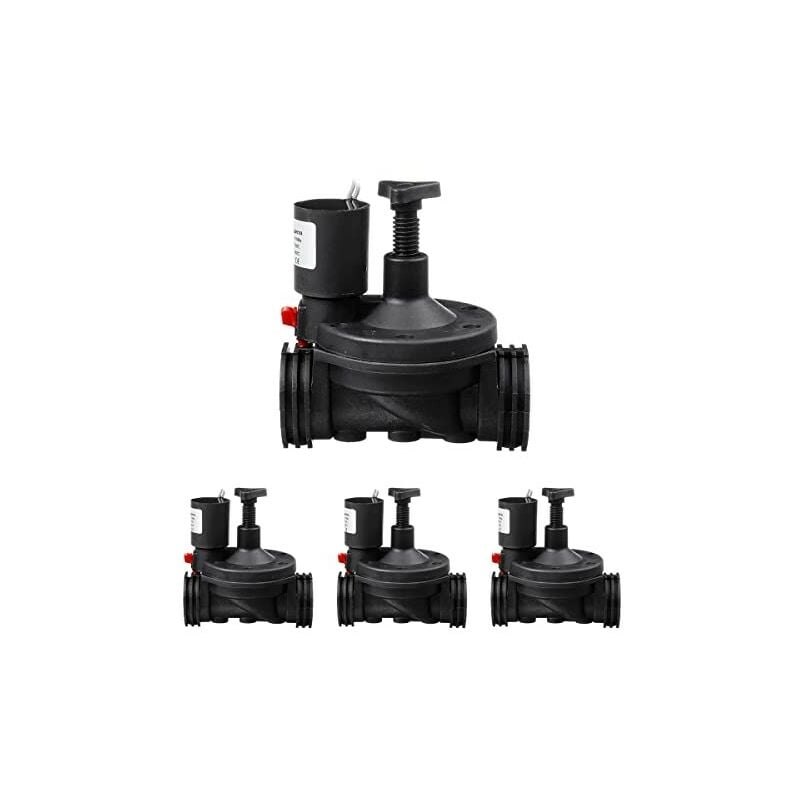 Électrovanne d'irrigation 1" 24V avec régulateur de débit, usage résidentiel et agricole. Paquet de 4 unités. Offre exclusive