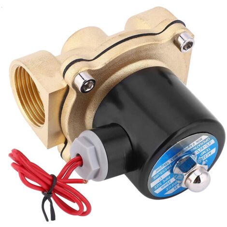 Électrovanne Électrique, 1 "2W250-25 Électrovanne Électrique en Laiton Étanche Étanche Normalement Fermée Vanne pour Eau, Air, Huile(2W-250-25 24V)
