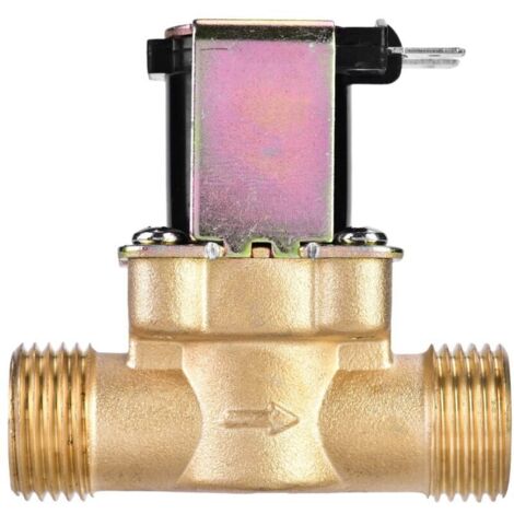 Électrovanne électrique en laiton, 1/2 "électrovanne d'eau normalement fermée DC 24V, électrovanne magnétique électrique pour le contrôle de l'eau