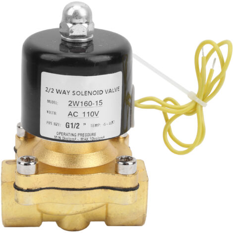 Électrovanne électrique en laiton AC110V 1/2 pouces NPT normalement fermée pour eau, Air, gaz Diesel
