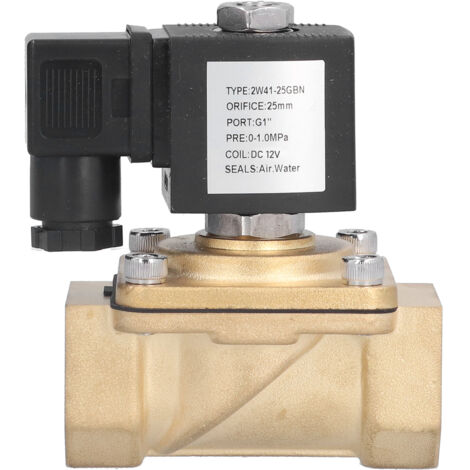 Électrovanne en laiton à diaphragme normalement fermé, accessoires électriques pour eau, Air, huile, KeroseneDC 12V.